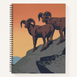 Vintage Poster für Reisen zu Nationalparks Notizbuch