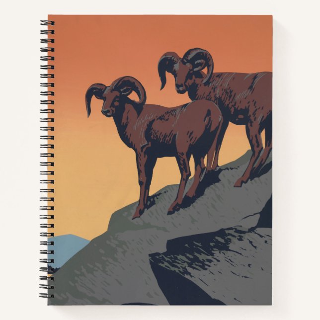 Vintage Poster für Reisen zu Nationalparks Notizbuch (Vorderseite)