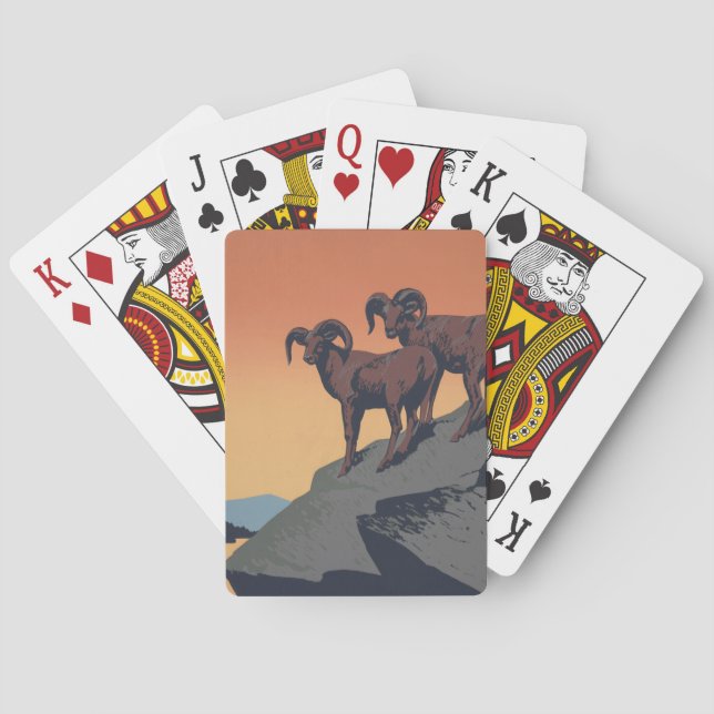 Vintage Poster für Reisen zu Nationalparks Spielkarten (Rückseite)