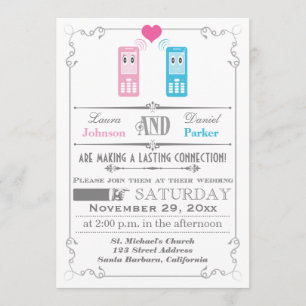 Vintage Poster, Handy-Liebe Hochzeitseinladung Einladung
