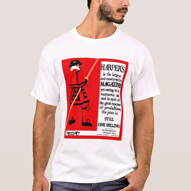 Vintage Poster Harper's Magazine Beefeater T-Shirt (Vorderseite)