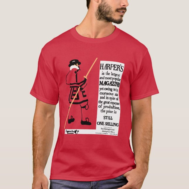Vintage Poster Harper's Magazine Beefeater T-Shirt (Vorderseite)