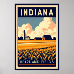 Vintage-Poster Indiana Farm Landschaft Poster