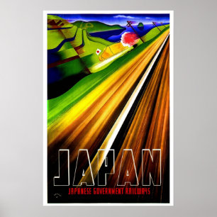 Vintage Poster Japan Eisenbahn Reisen Zug