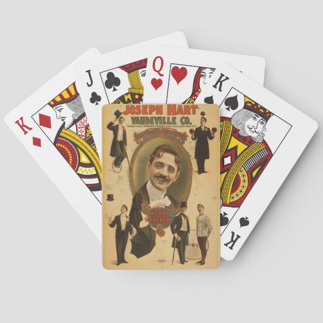 Vintage Poster - Joseph Hart Vaudeville Co - 1899 Spielkarten (Rückseite)