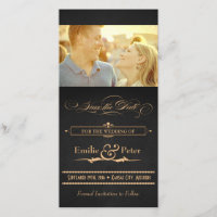 Vintage Poster Kohle & Gold Save the Date