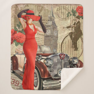 Vintage Poster London riss Zeitungshintergrund. Sherpadecke