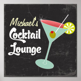Vintage Poster, Martini Glass Cocktails Poster