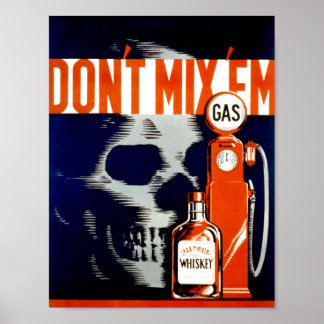 Vintage Poster - Nicht vermischen - Totenkopf - LE