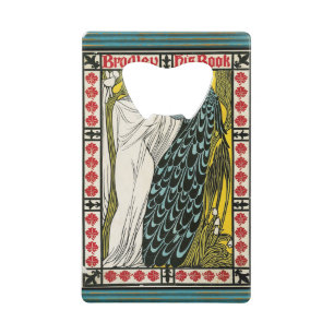 Vintage Poster:Pfau:Frau Geldbeutel Flaschenöffner
