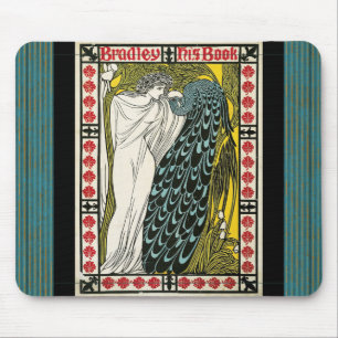 Vintage Poster:Pfau:Frau Mousepad