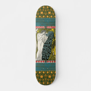 Vintage Poster:Pfau:Frauenskateboard Skateboard