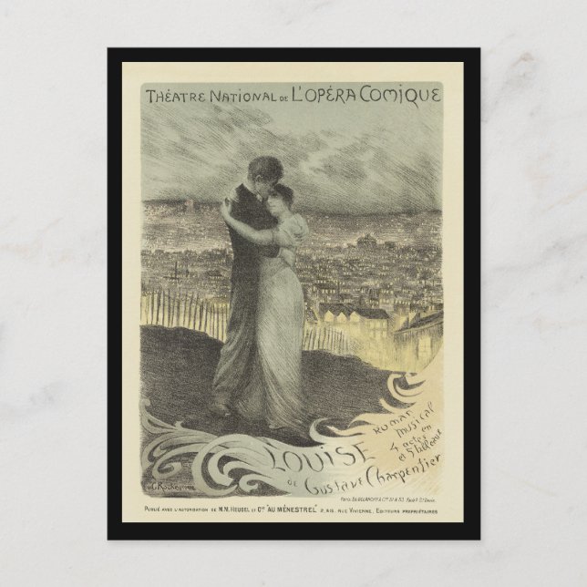 Vintage Poster Postkarten - Liebhaber (Vorderseite)