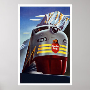Vintage Poster Print Canada Train