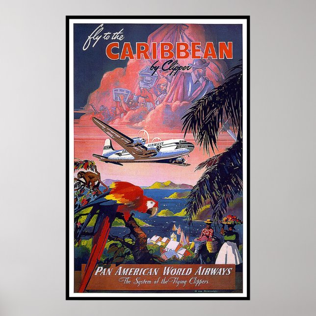 Vintage Poster Print Caribbean (Vorne)