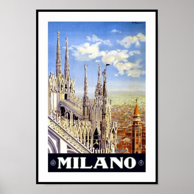 Vintage Poster Print Milano Mailand Italien (Vorne)