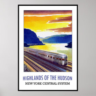 Vintage Poster Print New York Hudson Train