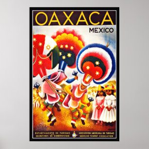 Vintage Poster Print OAXACA Mexico Large