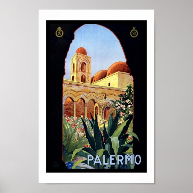 Vintage Poster Print Palermo Sizilien (Vorne)