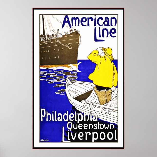 Vintage Poster Print Philadelphia Queenstown Gross (Vorne)