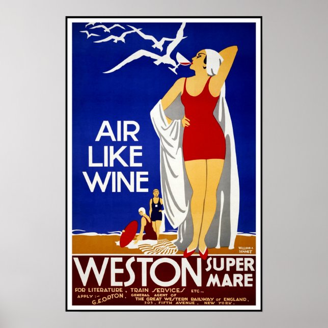 Vintage Poster Print Weston Super Mare (Vorne)