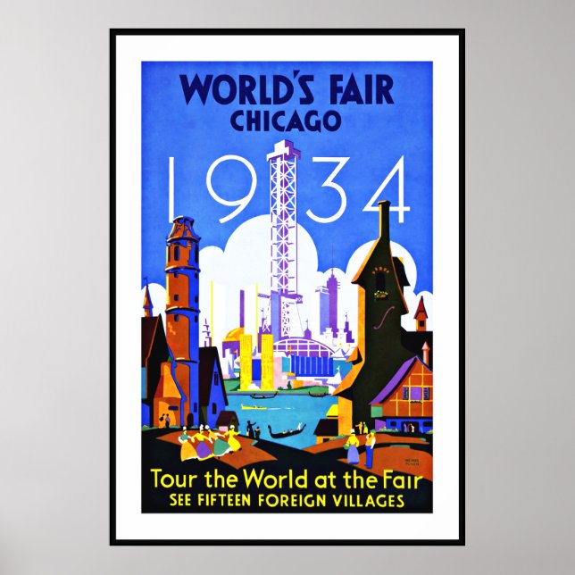 Vintage Poster Print World's Fair Chicago Travel (Vorne)