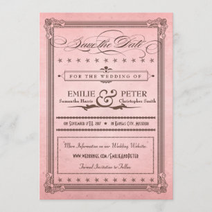 Vintage Poster Rosa & Braun Save the Date