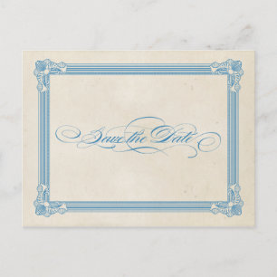 Vintage Poster rot, weiß und blau Save the Date Ankündigungspostkarte