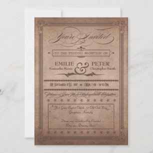 Vintage Poster Rustikaler Kakao-Empfang nur Hochze