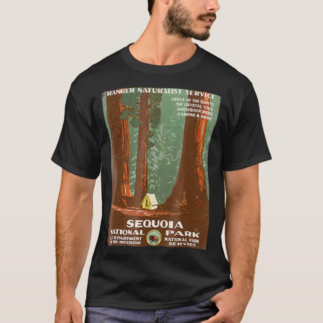 Vintage Poster Shirt Sequoia Nationalpark  (Vorderseite)