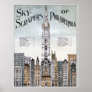 Vintage Poster - Sky Scrapers von Philadelphia