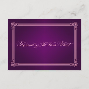 Vintage Poster Stil Lila RSVP Karten