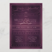 Vintage Poster Style Lila DIY Hochzeit Einladung