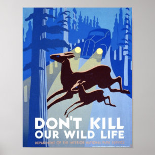 Vintage Poster - Tötet unsere Wildtiere nicht