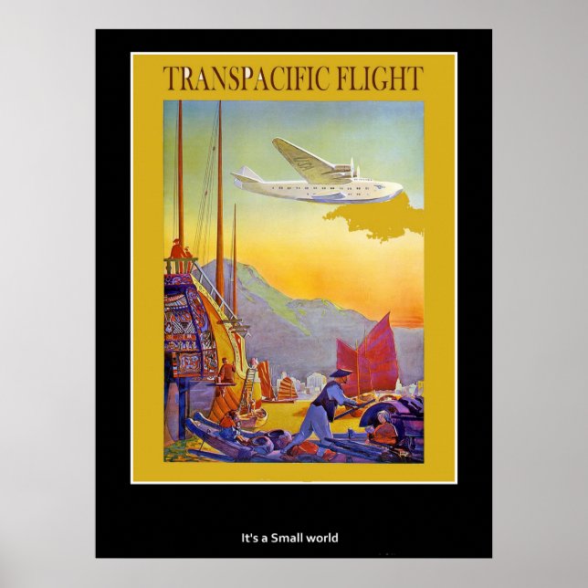 Vintage Poster Transpazifische Flüge (Vorne)
