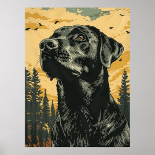 Vintage Poster von Black Labrador Retrievern
