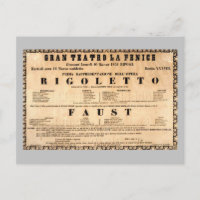 Vintage Poster von Rigoletto Opera Premiere (1851)
