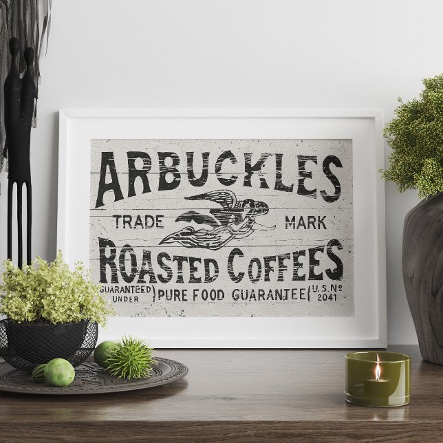 Vintage Poster-Wand-Kunst oder Deko-Papier Poster (Vintage coffee poster to use as wall art or in paper crafting like decoupage, collage, junk journali)