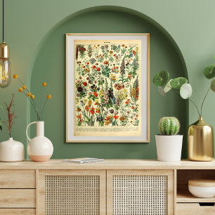 Vintage Poster Wilde Blume Buchseite