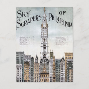 Vintage Poster - Wolkenkratzer von Philadelphia Postkarte