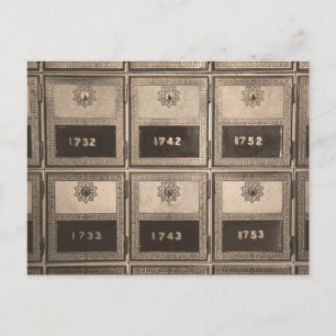 Vintage Postfächer mit Schlüsselschlösseln Postkarte