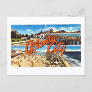 Vintage-Postkarte aus Atlantic City mit großem Buc Postkarte