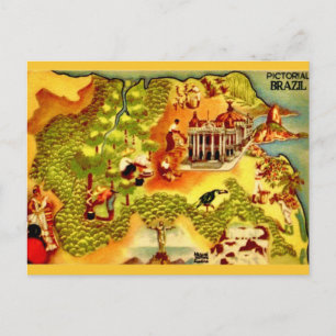 Vintage-Postkarte aus Brasilien Postkarte