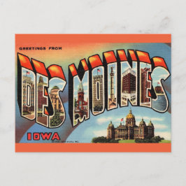 Vintage-Postkarte aus Des Moines Iowa Postkarte