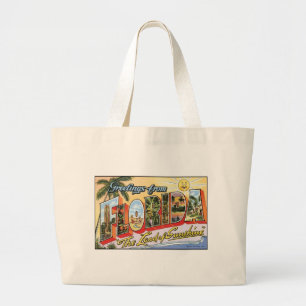 Vintage-Postkarte aus Florida Jumbo Stoffbeutel