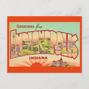 Vintage-Postkarte aus Indianapolis Gruß Postkarte