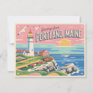 Vintage-Postkarte aus Portland Grüße aus Postkarte