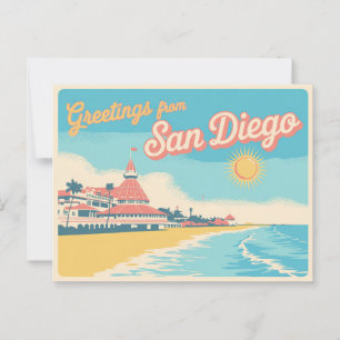 Vintage-Postkarte aus San Diego Grüße aus Postkarte