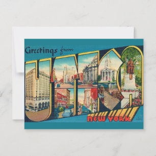 Vintage-Postkarte aus Utica, New York mit Gruß Postkarte