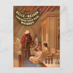 Vintage Postkarte: Belle of Nelson Whiskey Postkarte